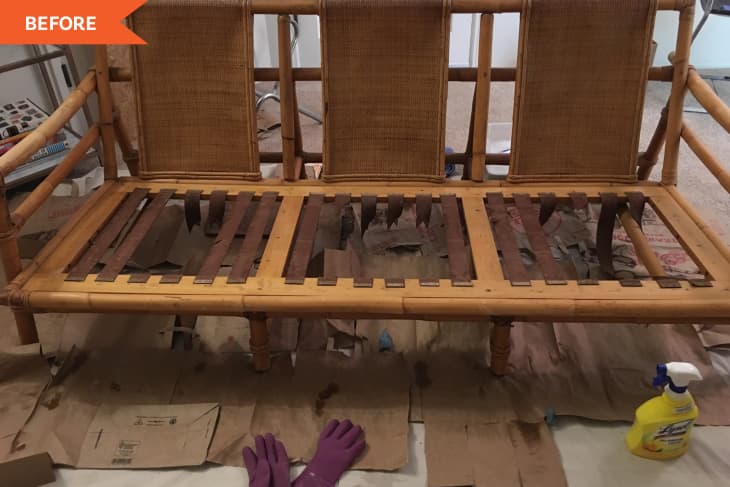 1950s Bamboo Furniture Set Restoration - Before and After Photos .