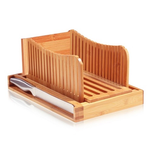 Bambusi Bamboo Bread Slicer Cutting Guide - Foldable And Compact .