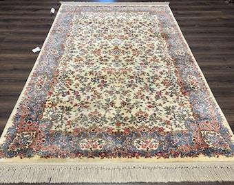 Karastan Ivory Kirman Rug 788 Wool Karastan Carpet 5.9 X 9 - Et