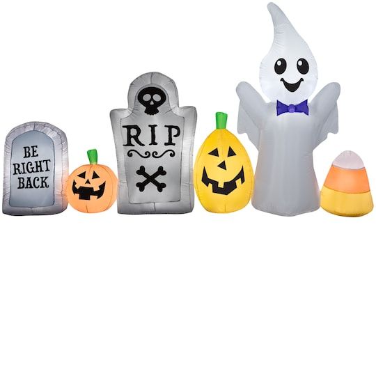 9ft. Airblown® Inflatable Halloween Ghost in Cemetery Scene .