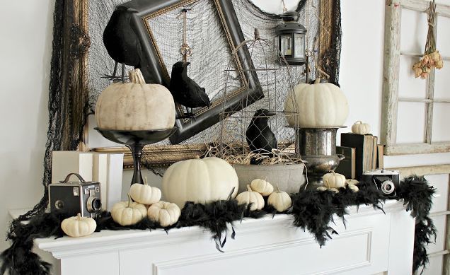20 Super Scary Halloween Decorations | Halloween mantle decor .