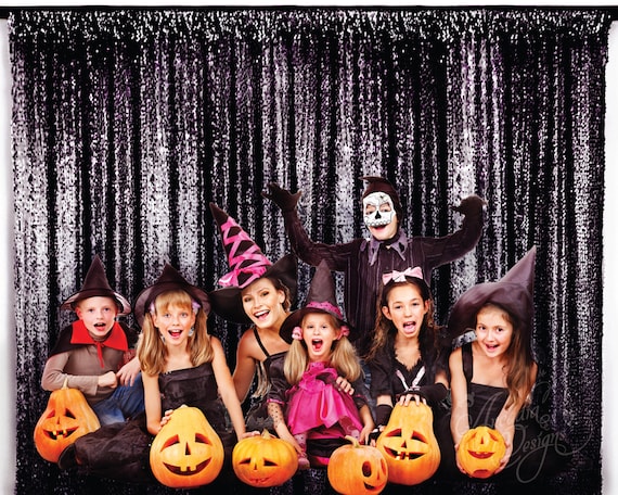 Buy Halloween Party Photo Booth Prop Black Sparkly Sequin Online .