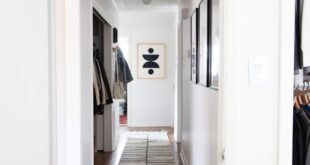 Modern White Hallway | Narrow hallway decorating, Hallway .