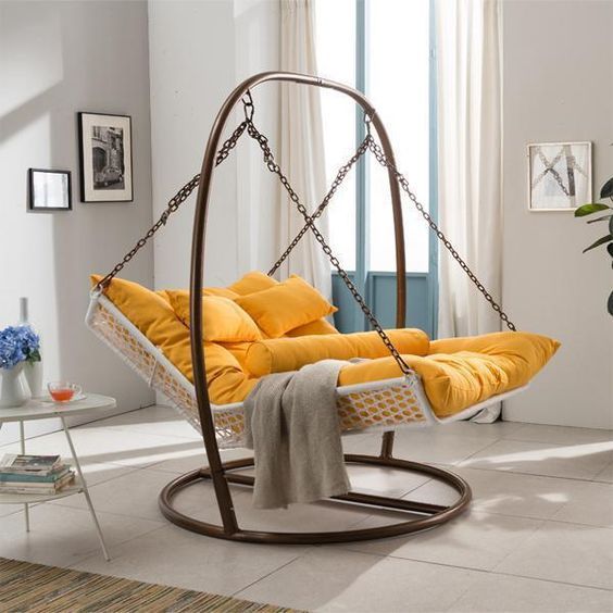 This indoor hammock swing chair style is for 2. Couple can spend .