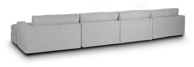 Cozumel Light Gray Fabric 6 Piece Double Chaise Sectional | Double .