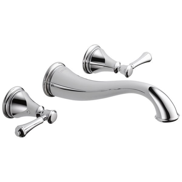 Two Handle Wall Mount Bathroom Faucet in Chrome 3597LF-WL | Delta .