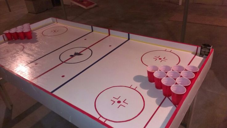 Blues hockey rink beer pong table | Beer pong table painted, Beer .
