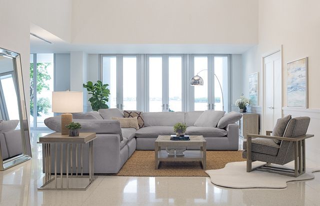 Nixon Light Gray Fabric 5-piece Modular Sectional | Furniture .