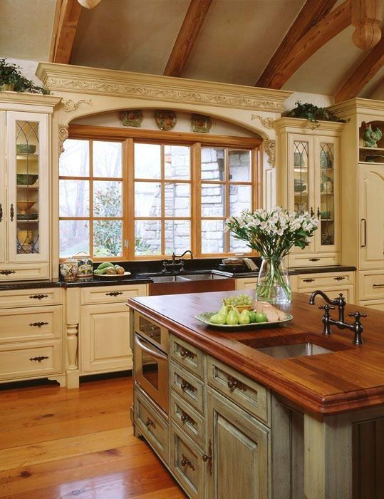 How attractive the french country kitchens are