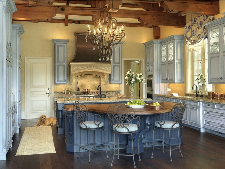 Beautiful - Love the island and the ceiling. | French country .