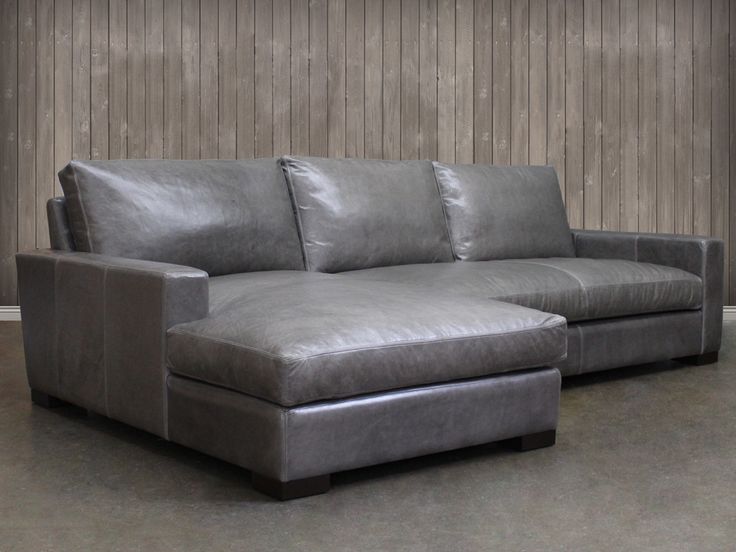 the Braxton Leather Sofa Chaise Sectional (shown here in Italian .