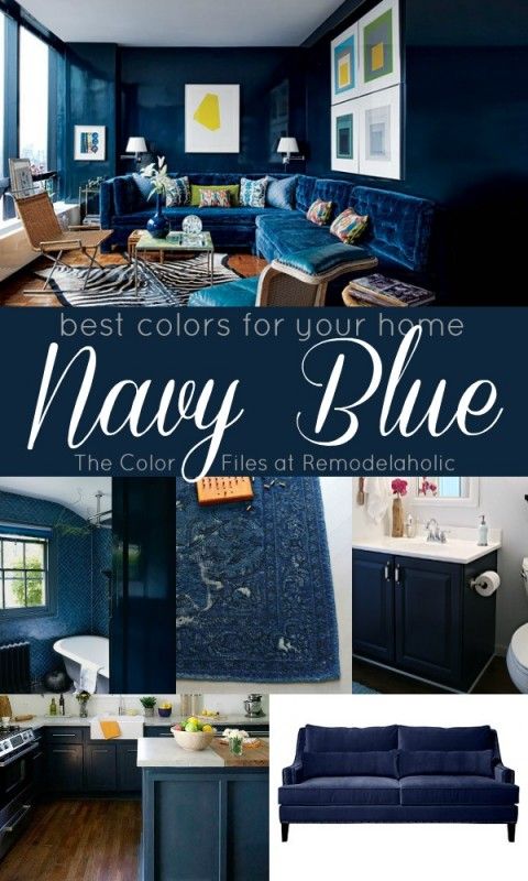 Best Colors For Your Home: Navy Blue (Remodelaholic) | Blue home .