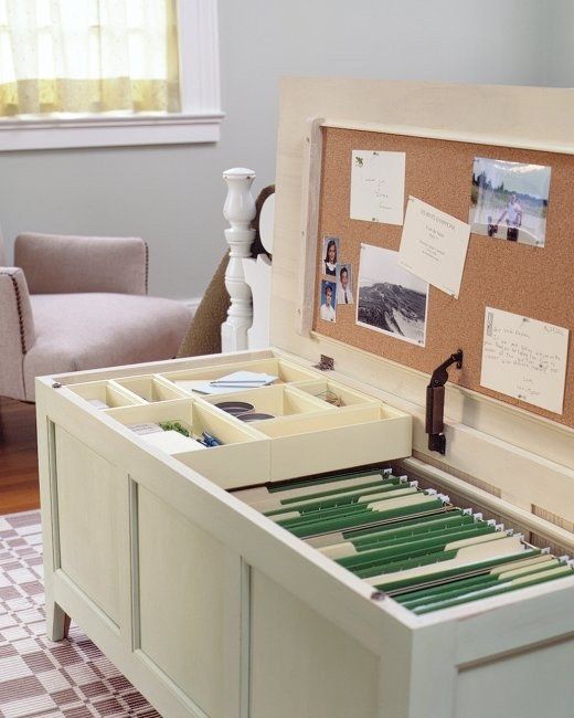 Turn a chest or bench into an elaborate filing cabinet. | Home .