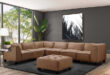 Wallingford 7-piece Leather Modular Sectional with Ottoman | Cost