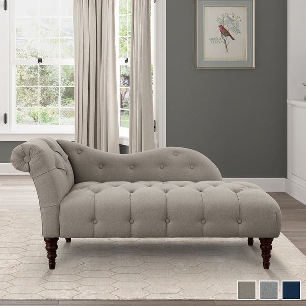 Mora Fabric Upholstered Chesterfield Chaise - Overstock - 32354057 .