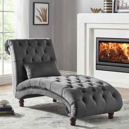 Weston Home Bowman Long Tufted Lounge Chair With Matching Pillow .