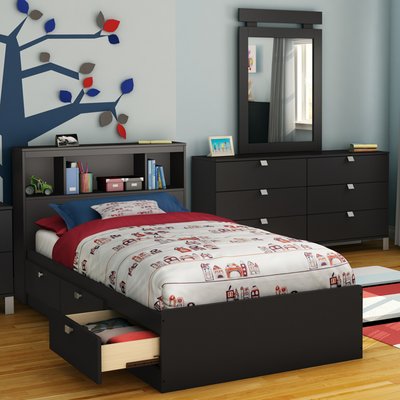 South Shore Spark Twin Mate's & Captain's Bed with Drawers Color .