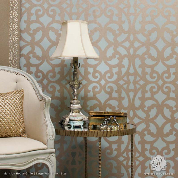 Large Exotic Trellis Wall Stencils for DIY Painting – Royal Design .