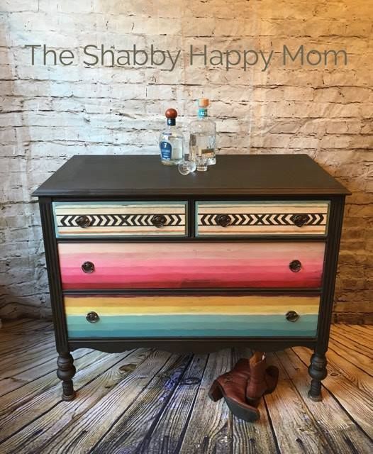 A lovely serape inspired dresser! Rebecca of The Shabby Happy Mom .