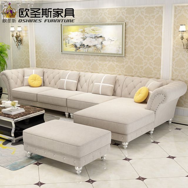 Luxury l shaped sectional living room furniutre Antique Europe .
