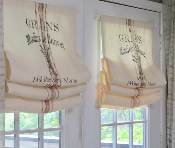 French Stamp Burlap Door Curtain Valance Panel - Etsy | Rideau .