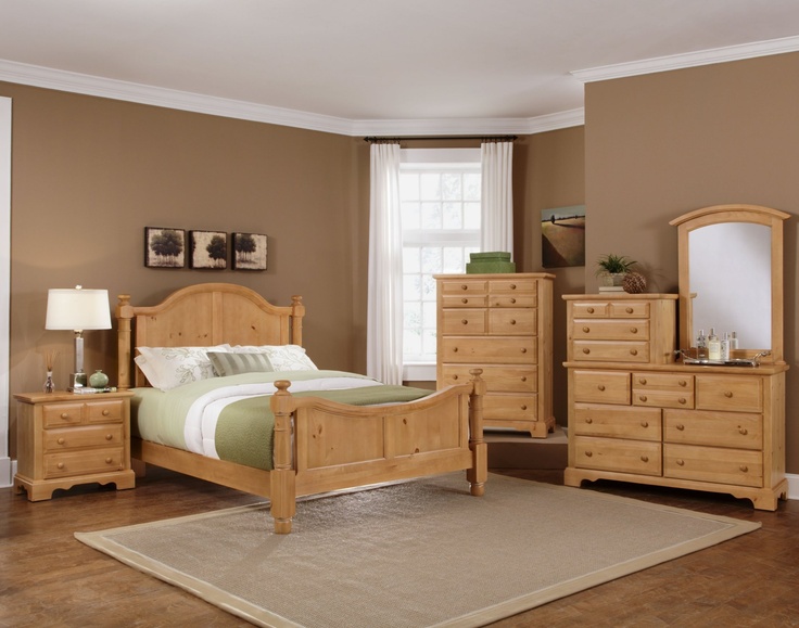 The Vaughan Bassett Farmhouse Washed Pine Bedroom Suite at Miller .