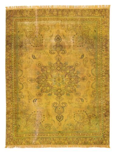 Vintage Hand-Knotted Carpet 8'5" x 10'11" Traditional Turkish Wool .