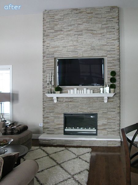 Stonewalled - Better After | Fireplace remodel, Home fireplace .