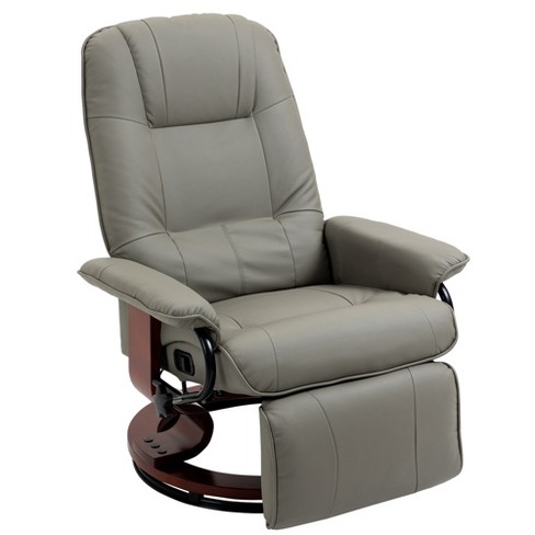 Homcom Faux Leather Manual Recliner, Adjustable Swivel Lounge .