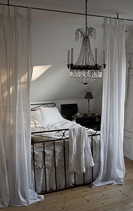 Private bed with curtains | Dreamy bedrooms, Shabby bedroom, Home .