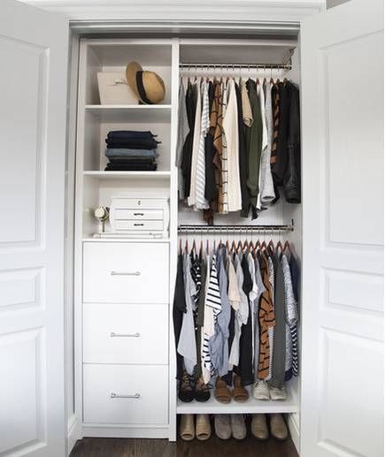 Small Reach-in Closet Organization Ideas | Closet remodel, Closet .