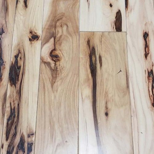 Prefinished Hickory Ingrown Bark 5-1/4″ Hardwood Flooring .