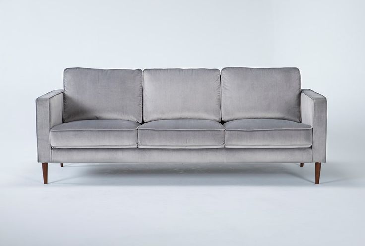 Fairfax Steel Grey Velvet 90" Sofa | Grey velvet sofa, Grey fabric .
