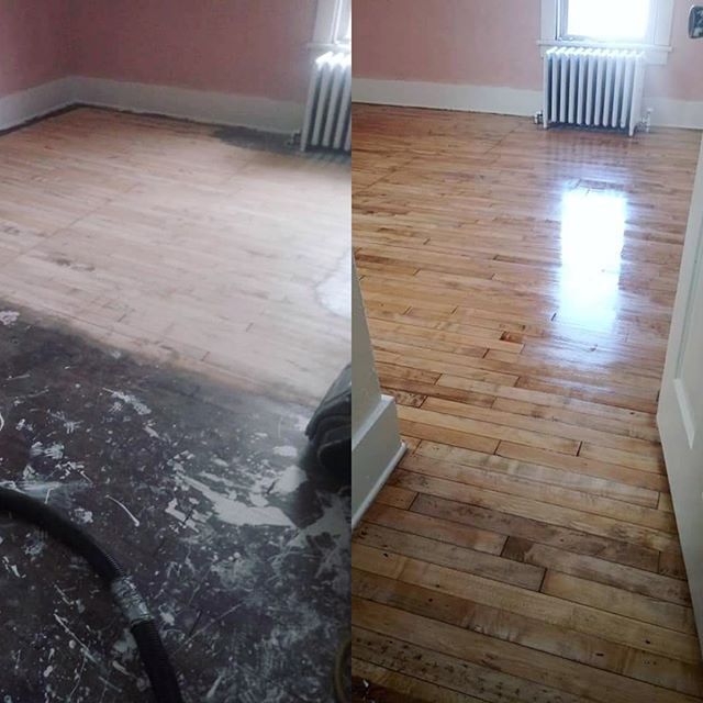 Before and After Birdseye Maple Floor Refinish. Home Remod