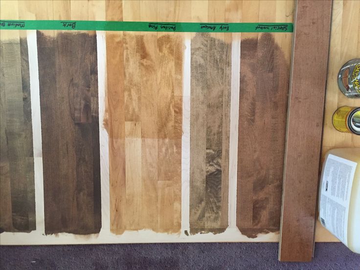 Bona stain samples on maple | Floor stain colors, Hardwood floor .