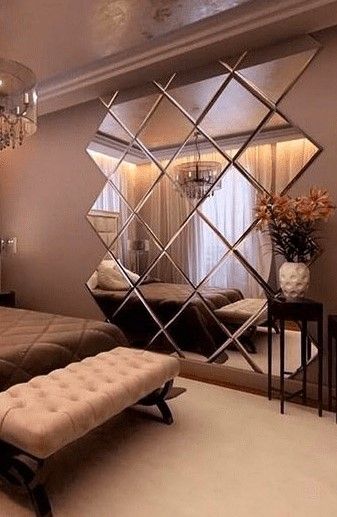 Decorative mirror tiles on the wall | Дизайн дома, Роскошные .