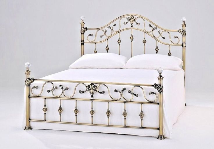 Buy Lavish Elizabeth Double 4.6 Ft Brass Bed Frame With Crystal .