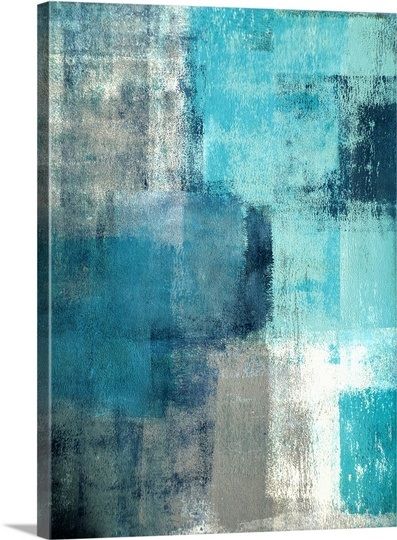 Selected - Modern teal and gray abstract painting | Arte abstracto .