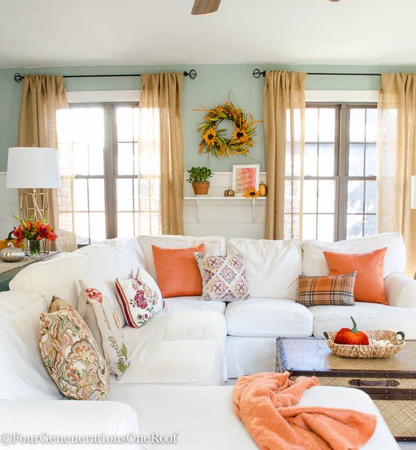 Colorful Fall Decorating Ideas - Our Fall Home Tour | Fall living .