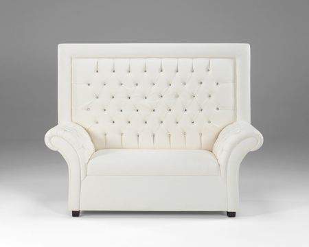 Crystal White Loveseat - High Back Rentals | Rental Furniture for .