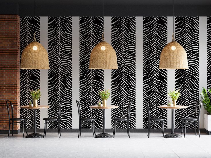 Zebra Skin Pattern Vertical Line Wallpaper Wall Mural Home Decor .