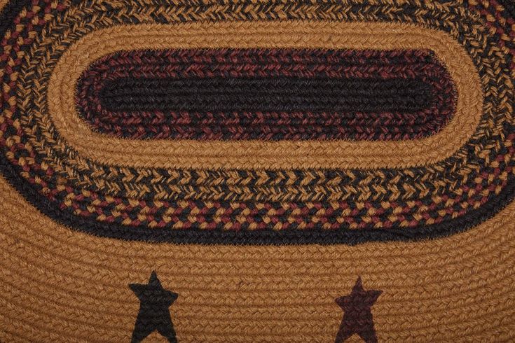 Heritage Farms Star Jute Braided Oval Rug 20"x30" with Rug Pad VHC .
