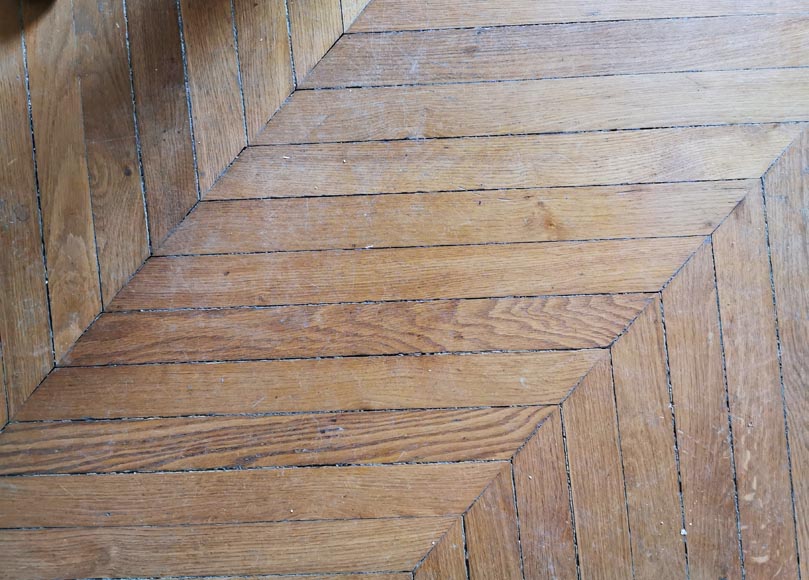 Lot of 10 m² of antique Point de Hongrie oak parquet flooring - Floo