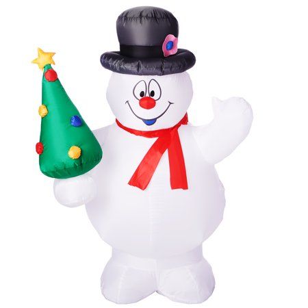 Gemmy Industries Airblown Inflatable Frosty with Christmas Tree, 5 .