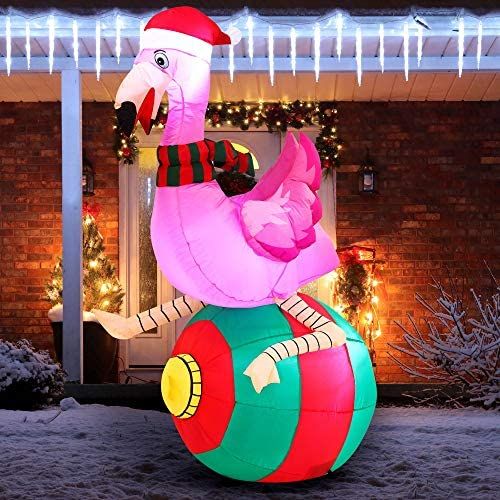 Christmas Inflatable Decorations Flamingo on Ornament 6 ft with .