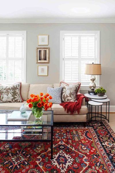 Inside decoration with oriental area rugs