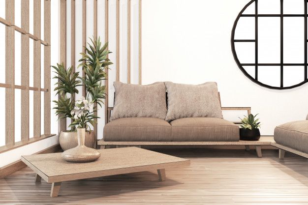 Premium Photo | Interior ,zen modern living room japanese style .
