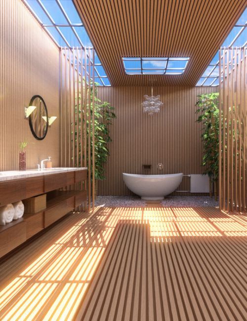 Fancy Japanese Bath is a interior, asian/oriental, scene for Daz .