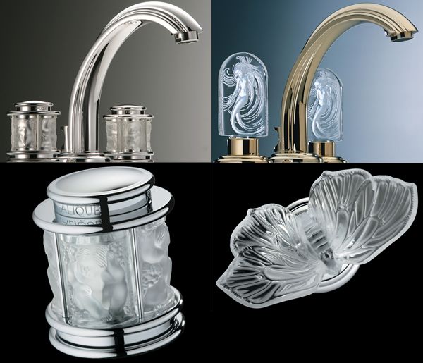 THG unveils three Lalique crystal faucets to jazz up a bathroom .