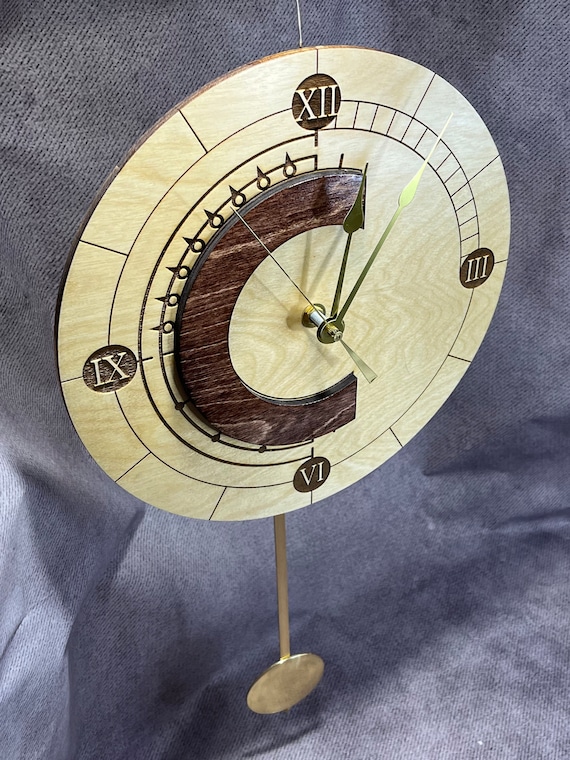 Wooden Chrono Trigger Clock With Swinging Pendulum - Et